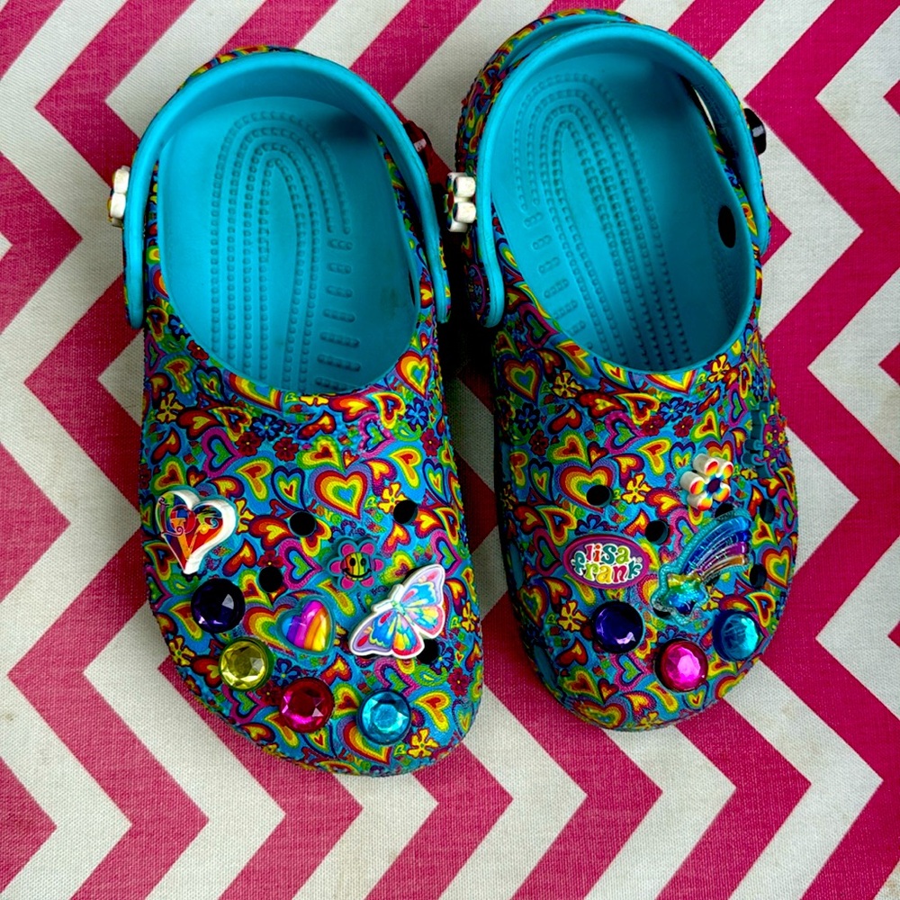 Lisa Frank designer girls crocs size 3
